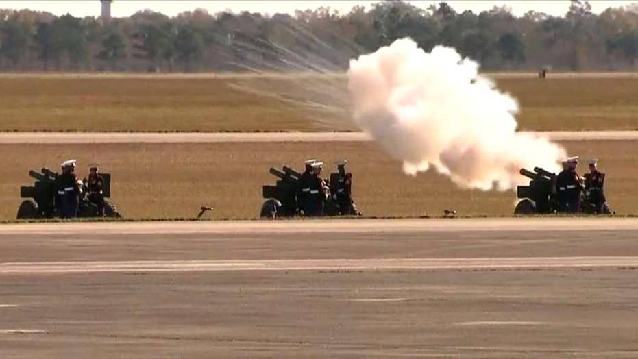 H.W. Bush casket departs Texas with 21gun salute Fox News