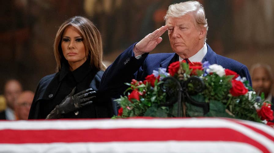 Trumps pay respects at public viewing for George H.W. Bush