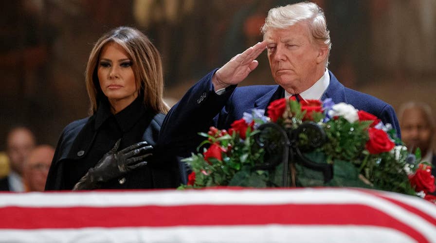 Trumps pay respects at public viewing for George H.W. Bush
