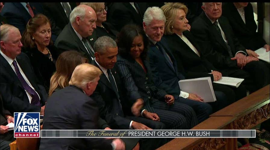 Did Hillary Snub Trump at Bush Funeral?
