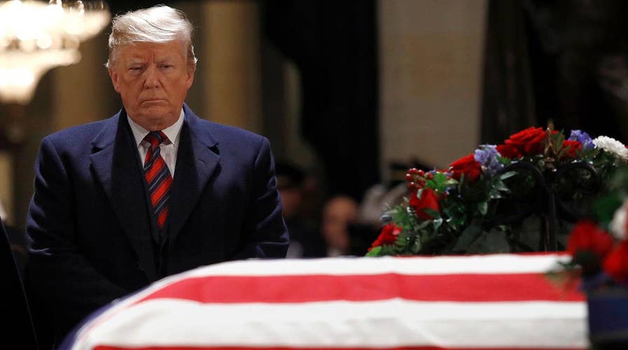 Media attacks Trump in coverage of Bush's death