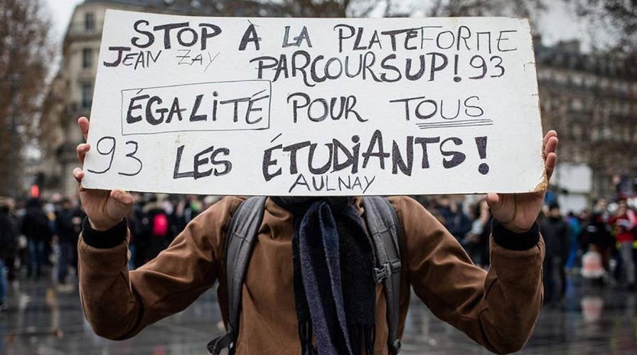 French students protesting police brutality and government policies