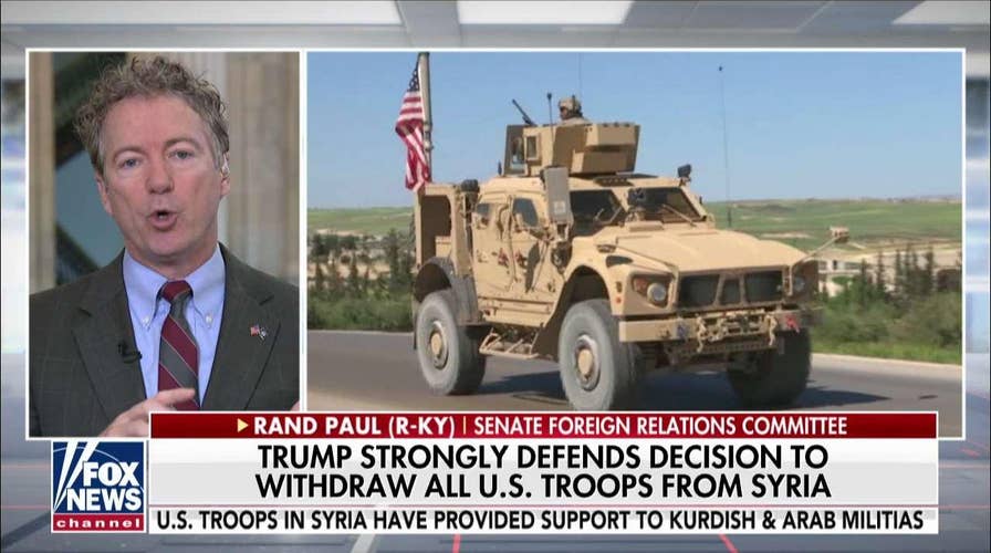 Rand Paul backs Trump's decision to pull troops from Syria.