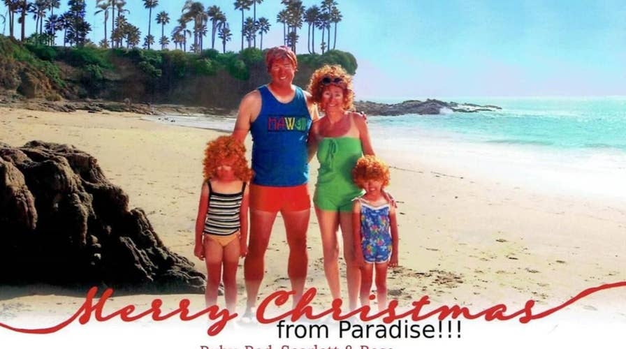 Family famous for cringeworthy Christmas cards pose for 16th one
