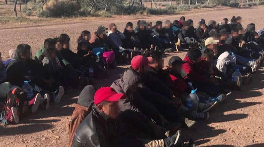 Groups of illegal immigrants apprehended in Arizona where no border fence is present as lawmakers debate funding on Hill