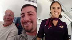 Flight attendant on duty over Christmas sees familiar face: Her dad booked a seat on each plane she worked