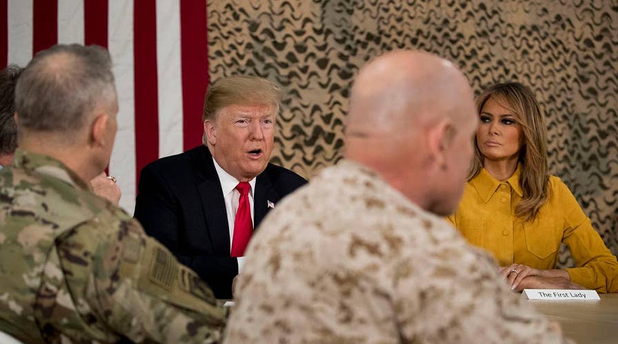 President Trump, first lady Melania Trump make first visit to US combat zone with surprise trip to Iraq