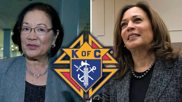 Senate Democrats Kamala Harris and Mazie Hirono criticize Trump nominee for membership in the Knights of Columbus