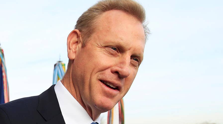 Acting Defense Secretary Patrick Shanahan arrives at the Pentagon in his first public appearance on the job