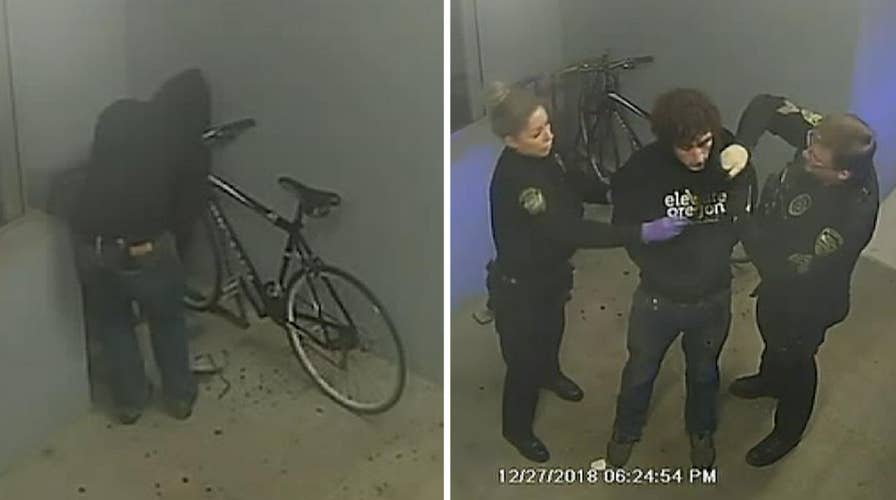 Suspect tries to steal bike parked in front of police department and is immediately arrested