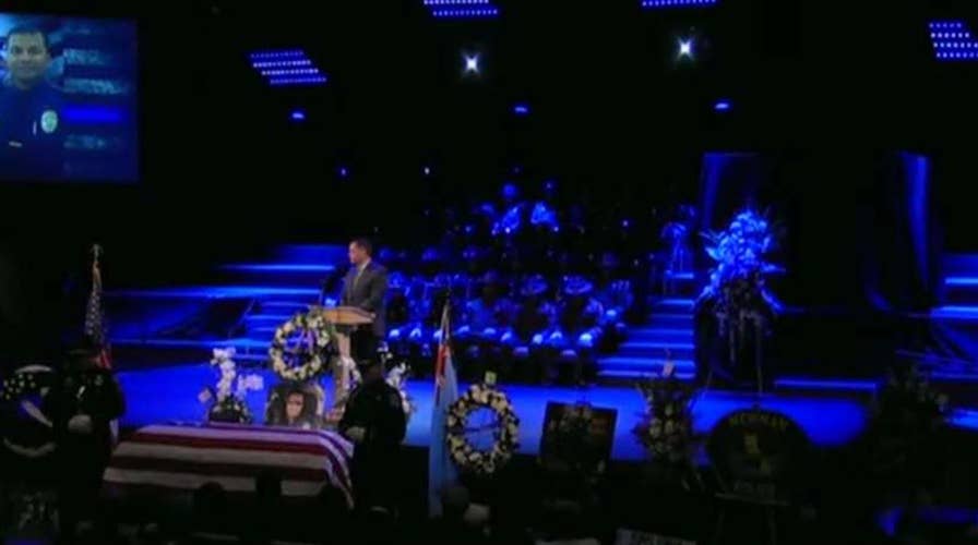 Law enforcement officers from around the country gather in Modesto, California, for funeral of Col. Ronil Singh