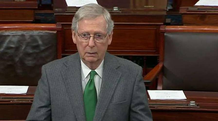 Senate Majority Leader Mitch McConnell speaks as partial government shutdown drags on over border security