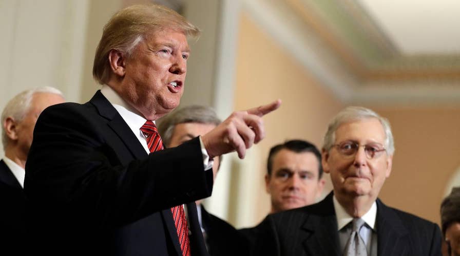 Trump leaves Capitol Hill after policy lunch, says there is solidarity within the Republican Party for border security