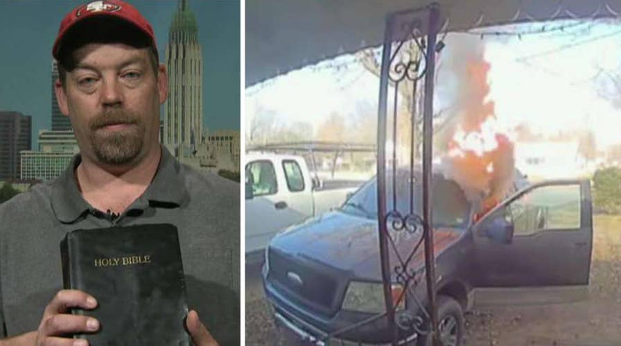 Man's truck goes up in flames but his childhood Bible left inside is unscathed