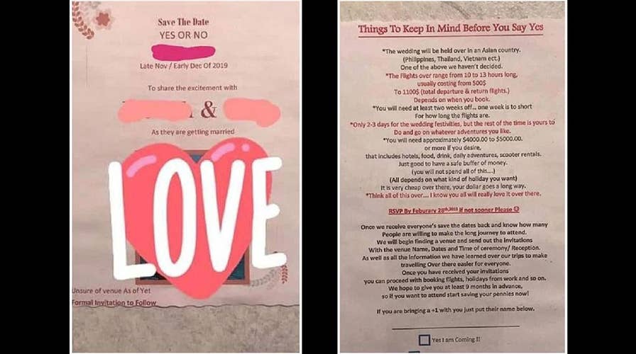 Bride slammed for ‘aggressive’ and lengthy save-the-date