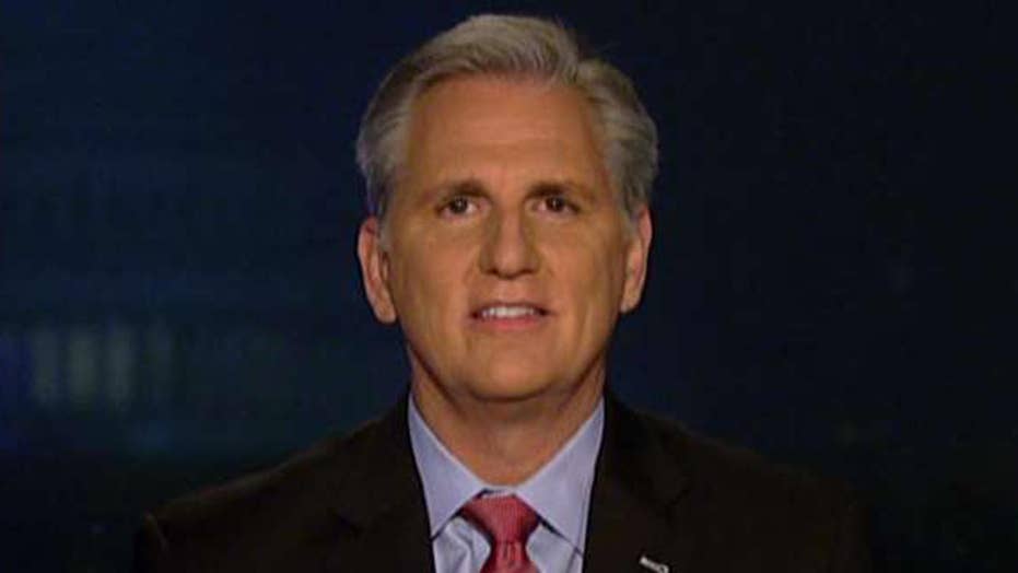 House Minority Leader Rep. Kevin McCarthy reacts to ...