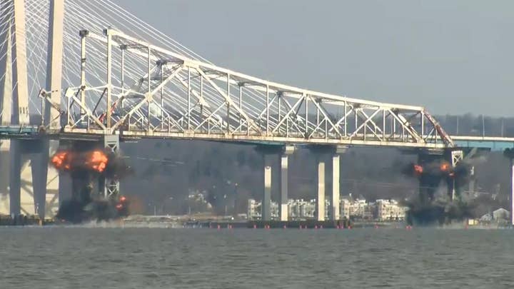Watch explosive demolition of the old Tappan Zee bridge across New York's Hudson River