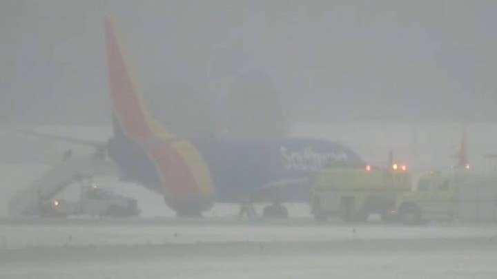 Southwest Airlines plane slides off icy runway after landing in Omaha, Nebraska