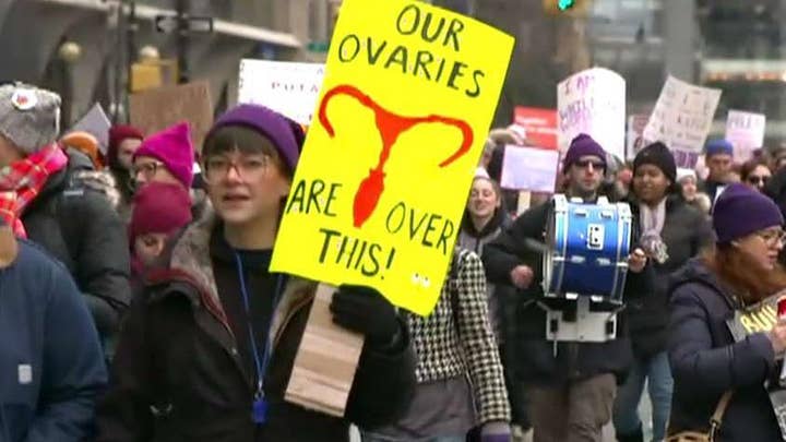 Two dueling Women’s March rallies drew thousands of supporters in Manhattan