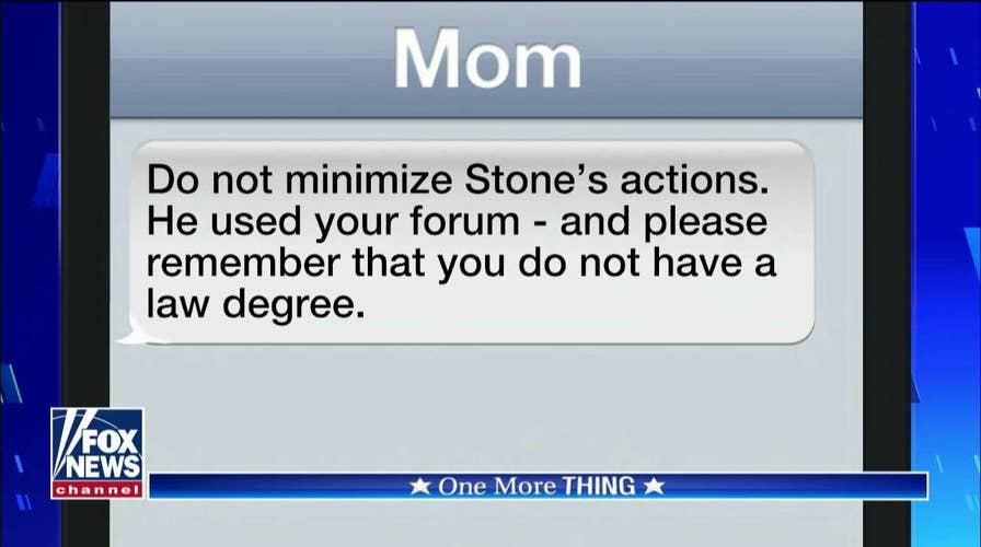 Jesse Watters Mom Texts on Roger Stone and More