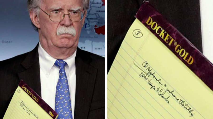 Pressuring Maduro: Notes on John Bolton's legal pad hint at troop deployment