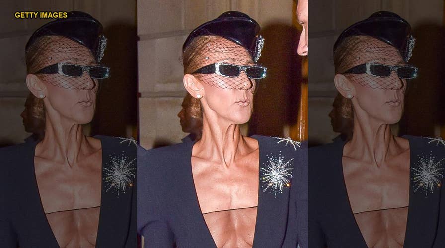 Celine Dion risks wardrobe malfunction, nasty fall while out in