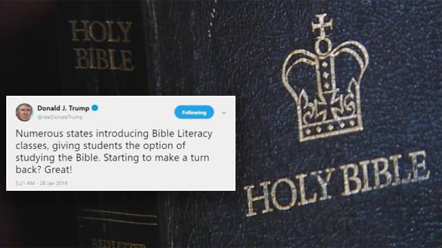 President Trump Tweets Support For Bible Literacy Classes In Public