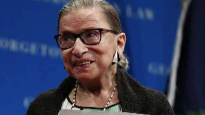 Supreme Court Justice Ruth Bader Ginsburg, making her first public appearance since undergoing cancer surgery