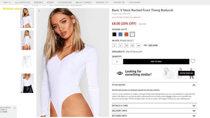Online retailer's high-cut front thong bodysuit gets backlash