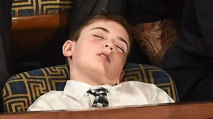 Joshua Trump goes viral as he appears to fall asleep during State of the Union