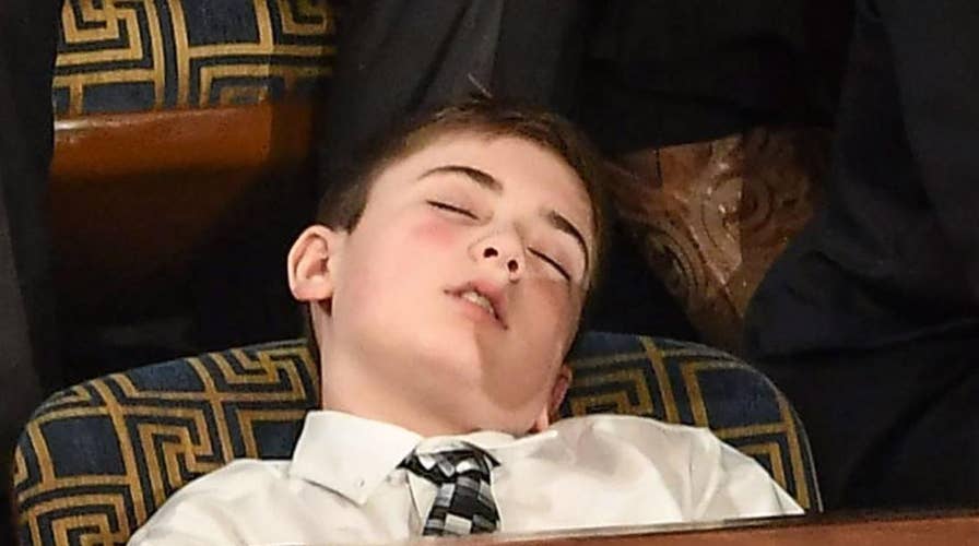 Joshua Trump goes viral as he appears to fall asleep during State of the Union