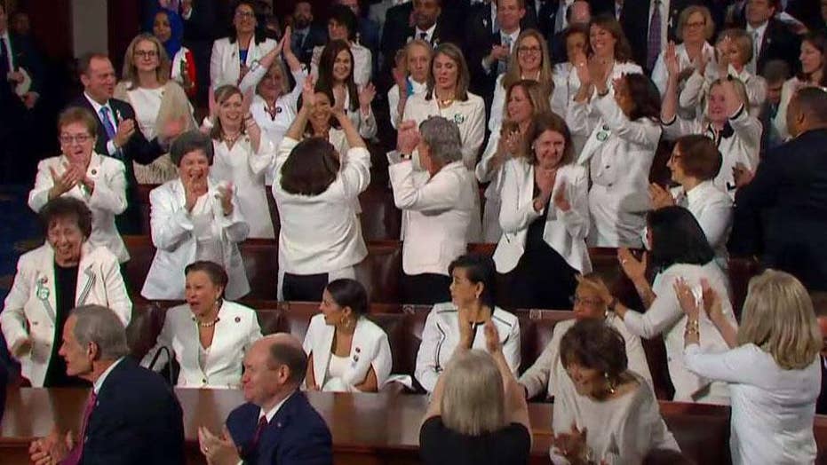 Women in white at State of the Union celebrate Trump