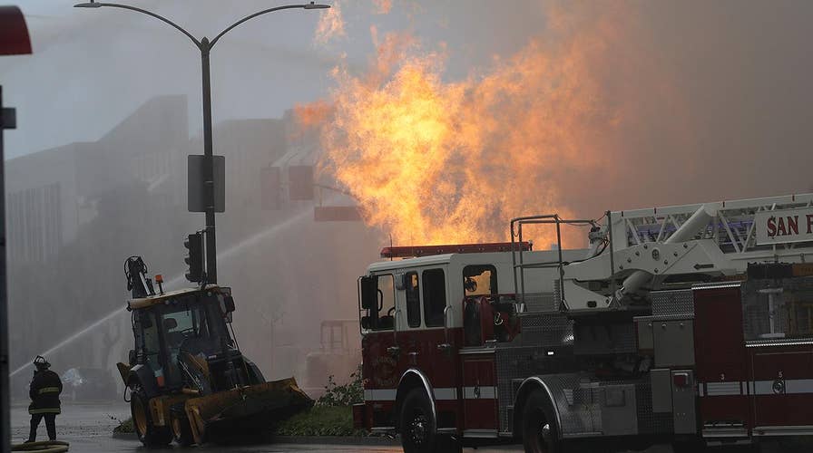 Powerful gas explosion sparks three alarm fire in San Francisco