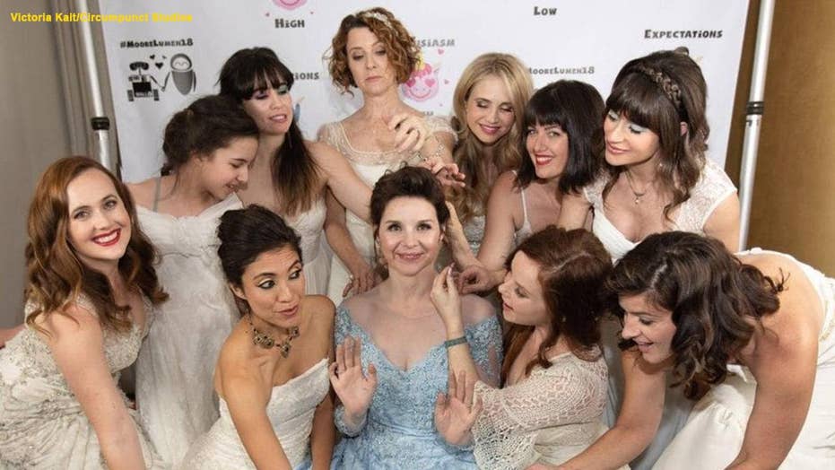 bride and bridesmaid outfits