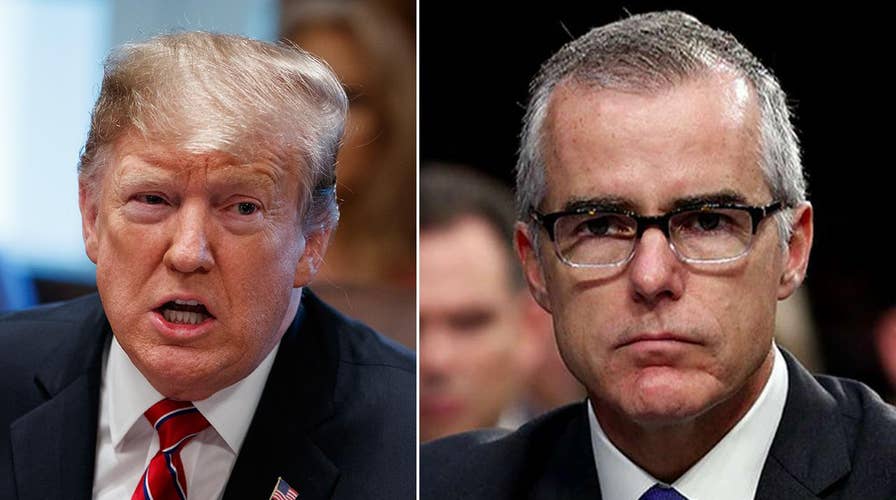 President Trump slams 'poor little angel' Andrew McCabe