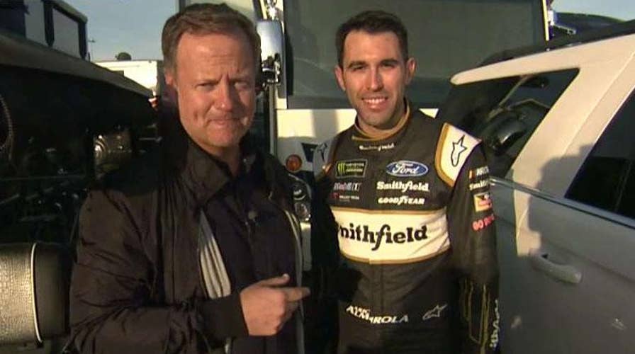 Rick Reichmuth cooks breakfast with NASCAR driver Aric Almirola