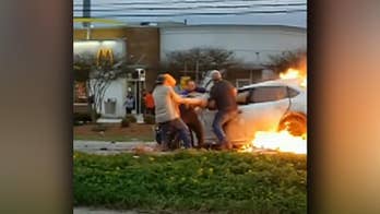 Good Samaritans rescue woman from burning car in Louisiana