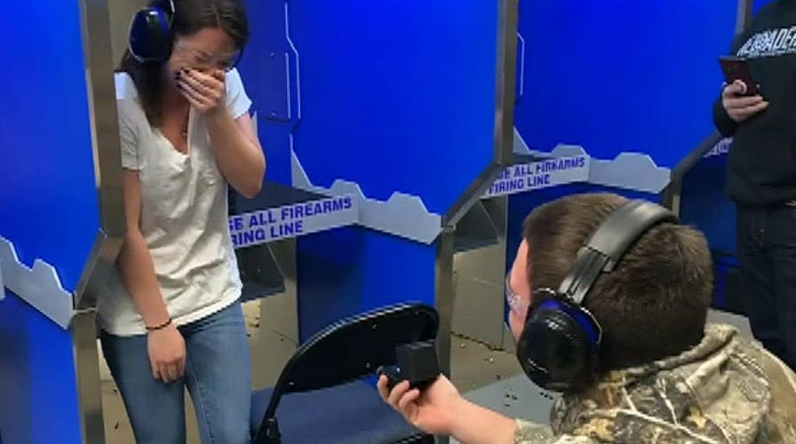 Bullseye: Man proposes to his girlfriend at New Jersey shooting range