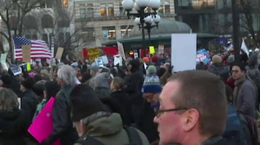 Presidents Day protests against President Trump's border wall