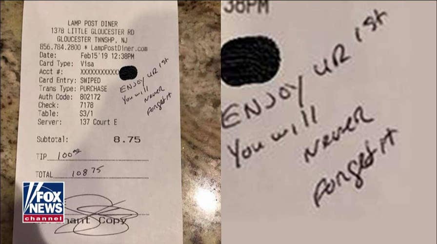 NJ Waitress Recalls $100 Tip from Police Officer