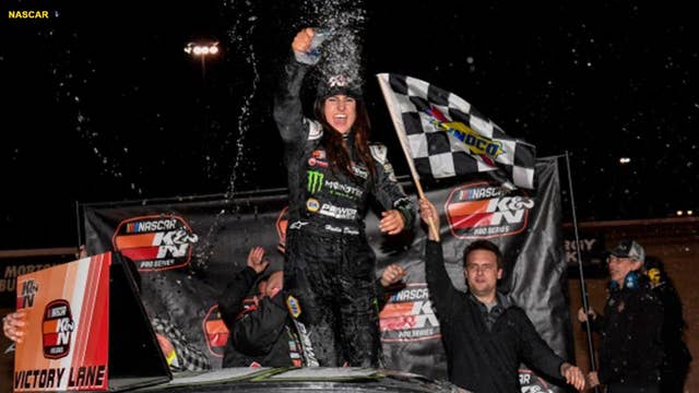 Rising Female Nascar Star Wins Race In Las Vegas On Last Lap Latest