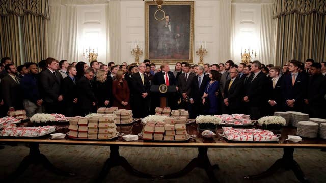 Trump serves fast food to North Dakota State Bison football team at White House