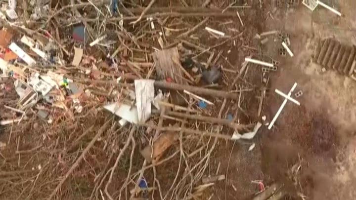 Drone footage shows aftermath of Alabama storms