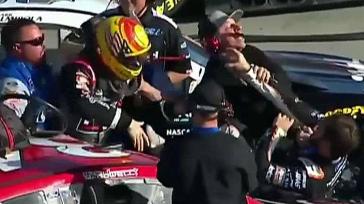 NASCAR drivers share blows on pit road