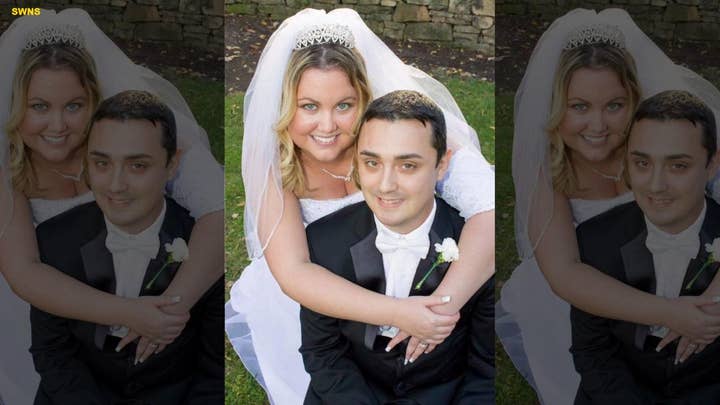 Bride has to hide her IV drip after being diagnosed with cancer just days before her wedding