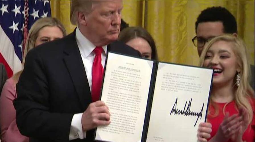 President Trump signs an executive order to protect free speech on college campuses