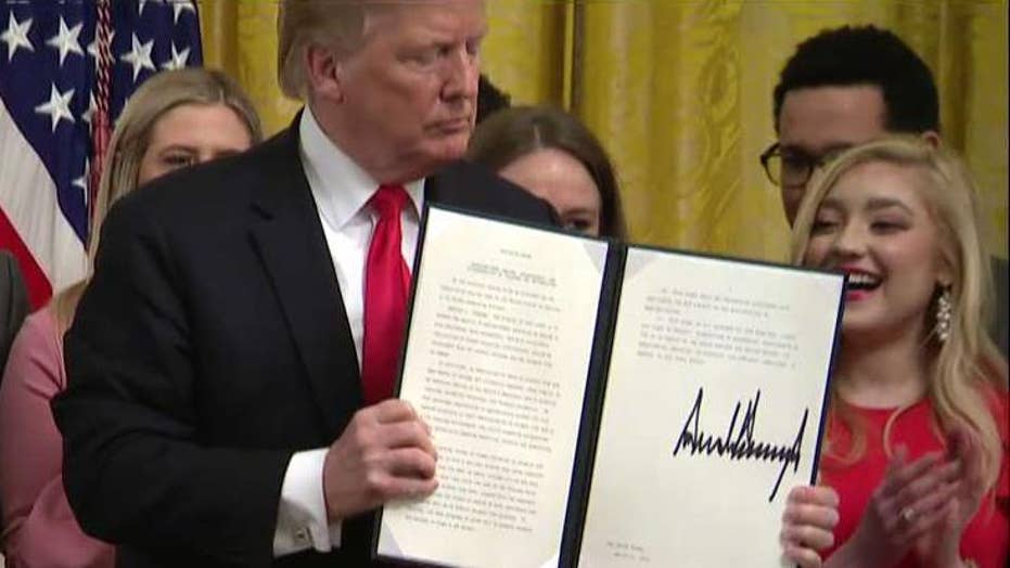 President Trump signs an executive order to protect free speech on college campuses