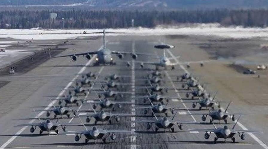 Air Force squadrons showcase 'overwhelming combat airpower' during elephant walk