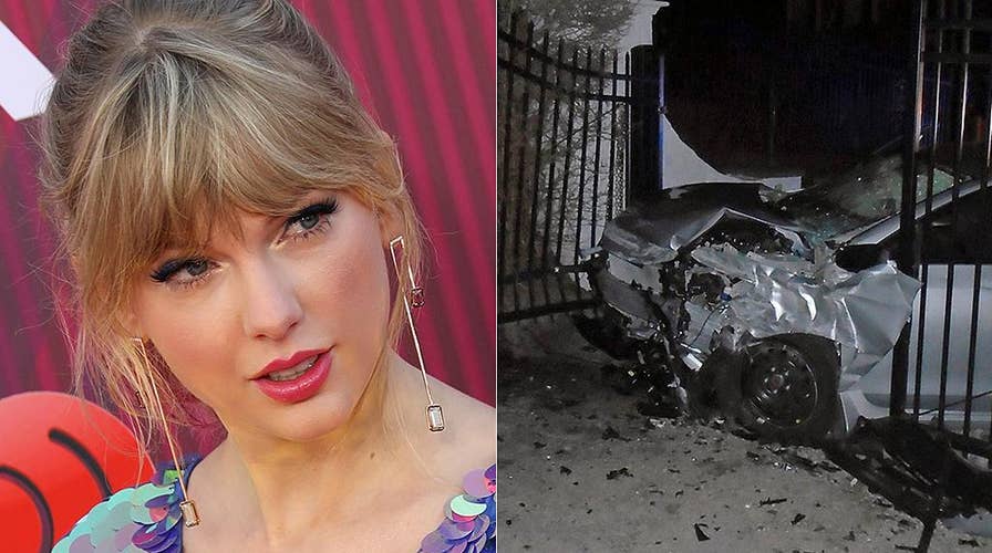 Taylor Swift's Rhode Island home damaged after car being chased by police crashes into gate