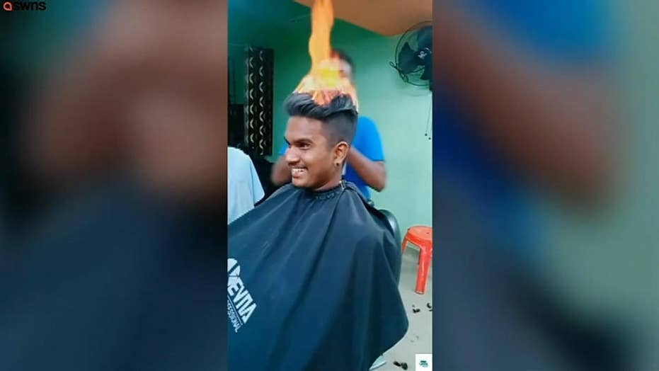 Barber Lights Customer S Hair On Fire During Unbelievable Haircut